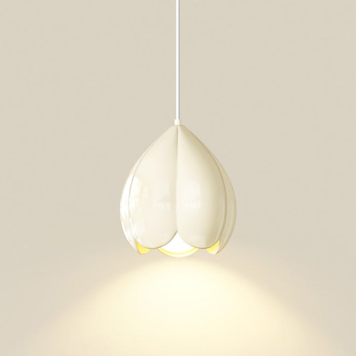 Suspension lumineuse à 1 ampoule en résine avec motif floral scandinave contemporain pour chambre 