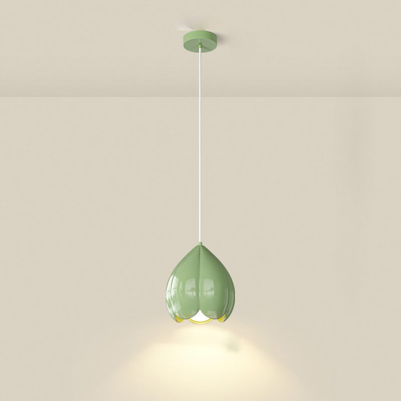 Suspension lumineuse à 1 ampoule en résine avec motif floral scandinave contemporain pour chambre 