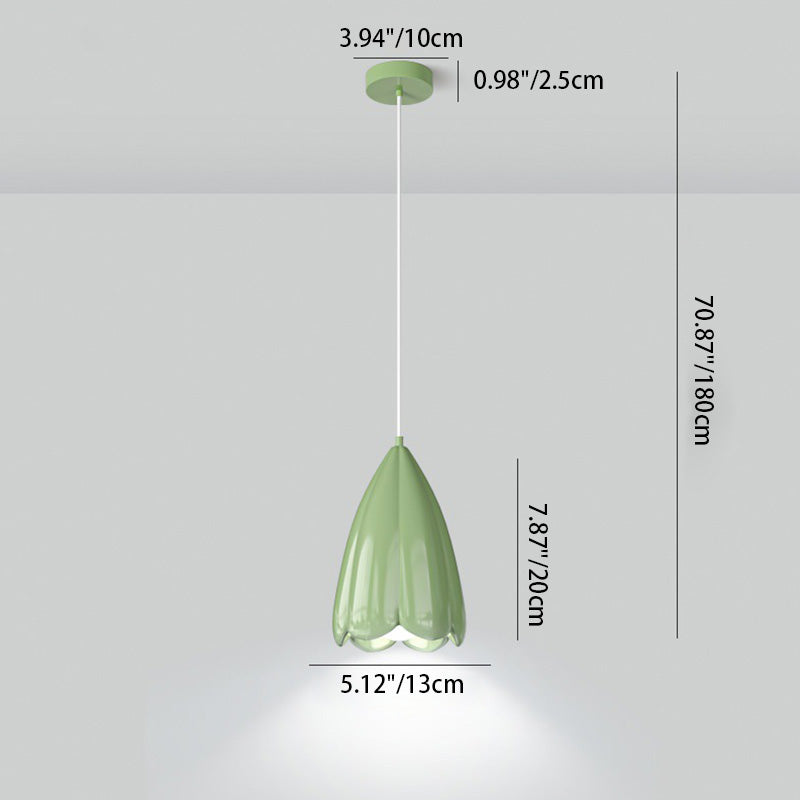 Suspension lumineuse à 1 ampoule en résine avec motif floral scandinave contemporain pour chambre 