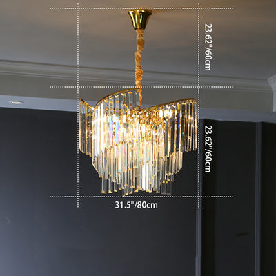 Moderne Luxus Schraube Multi-Level Lange Rechteck Hardware Kristall 10/16/24 Licht Kronleuchter Für Wohnzimmer 