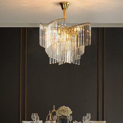 Moderne Luxus Schraube Multi-Level Lange Rechteck Hardware Kristall 10/16/24 Licht Kronleuchter Für Wohnzimmer 