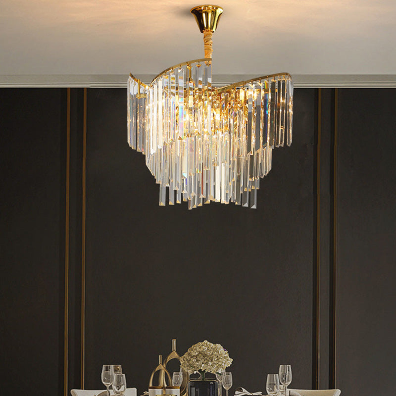 Moderne Luxus Schraube Multi-Level Lange Rechteck Hardware Kristall 10/16/24 Licht Kronleuchter Für Wohnzimmer 