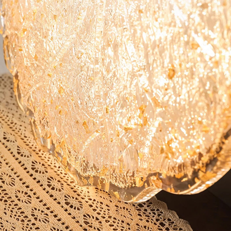 Traditionelle Vintage-Deckenleuchte mit runder Blume und Goldfolie, Eisenharz, LED-Halbeinbauleuchte für Wohnzimmer 