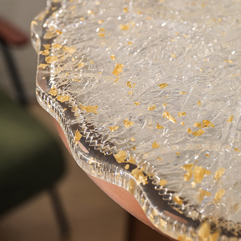 Traditionelle Vintage-Deckenleuchte mit runder Blume und Goldfolie, Eisenharz, LED-Halbeinbauleuchte für Wohnzimmer 