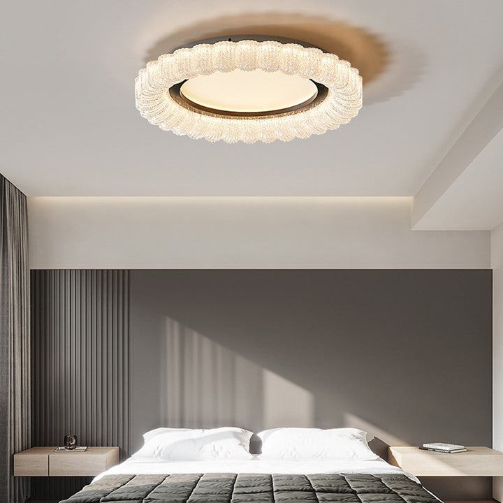 Moderne minimalistische runde Blumen-Eisen-Acryl-LED-Deckenleuchte für Schlafzimmer 