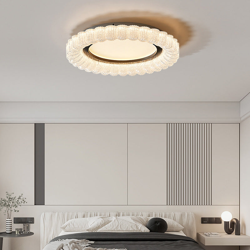 Moderne minimalistische runde Blumen-Eisen-Acryl-LED-Deckenleuchte für Schlafzimmer 