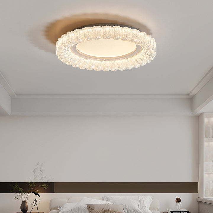 Moderne minimalistische runde Blumen-Eisen-Acryl-LED-Deckenleuchte für Schlafzimmer 