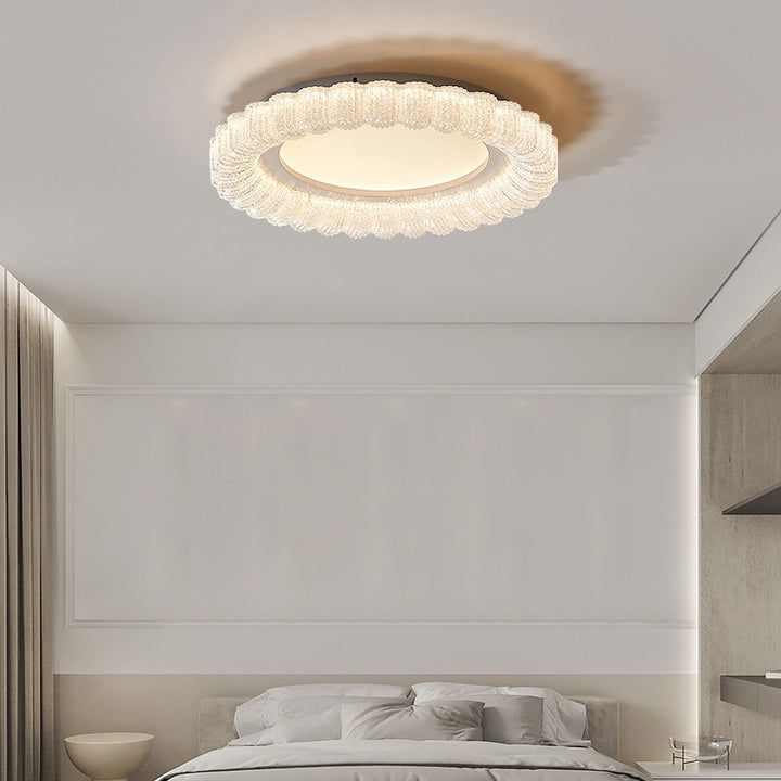 Moderne minimalistische runde Blumen-Eisen-Acryl-LED-Deckenleuchte für Schlafzimmer 