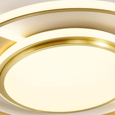 Moderne Minimaliste Rond Cercle Rectangle Cuivre Acrylique Silicone LED Plafonnier Encastré Pour Salon 