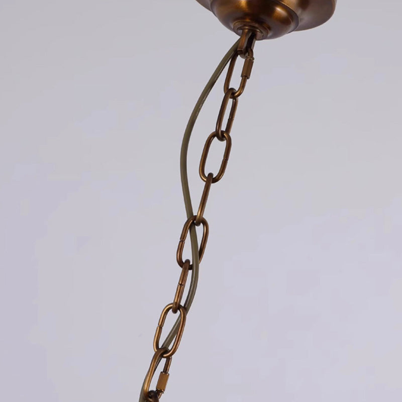 Lustre en cuivre et verre trombone vintage traditionnel à branches 6/8 lumières pour salon 
