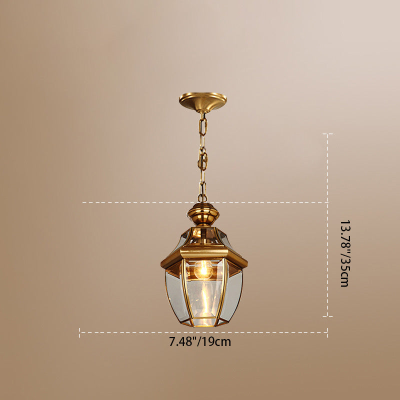Modern Minimalist Oval Round Table Striped Copper Glass 1-Light Pendant Light For Bedroom