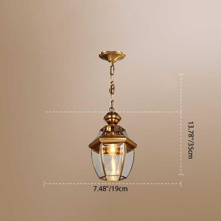Modern Minimalist Oval Round Table Striped Copper Glass 1-Light Pendant Light For Bedroom