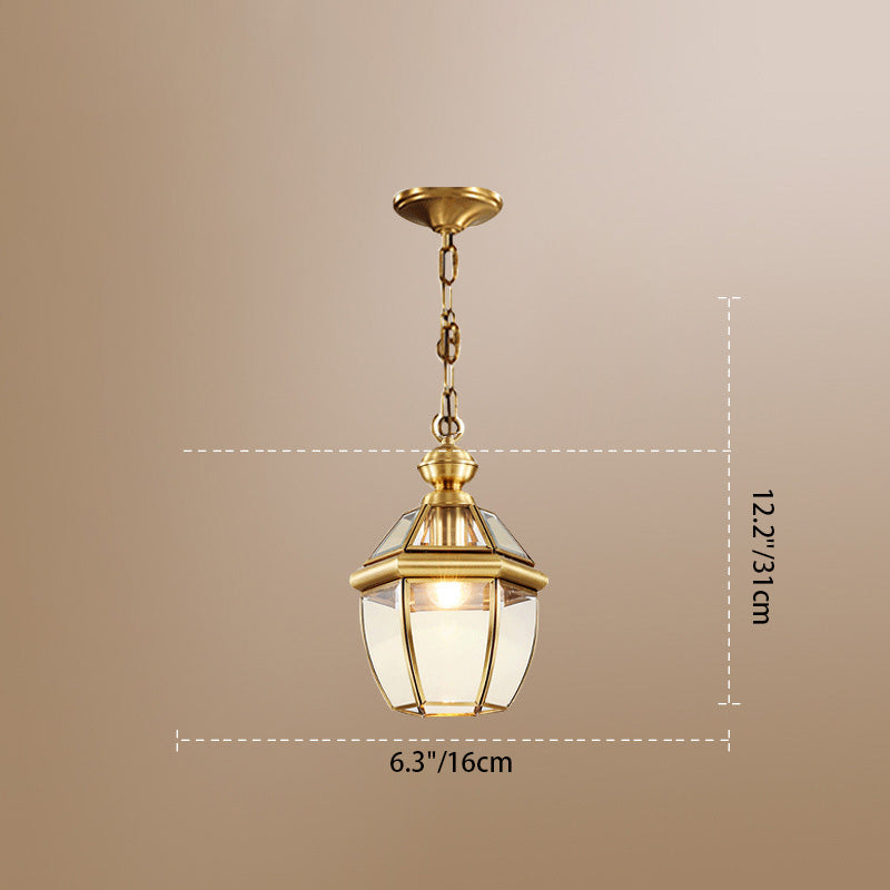 Modern Minimalist Oval Round Table Striped Copper Glass 1-Light Pendant Light For Bedroom