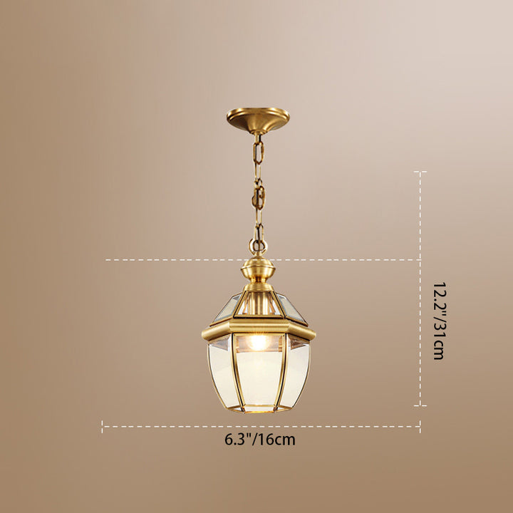Modern Minimalist Oval Round Table Striped Copper Glass 1-Light Pendant Light For Bedroom