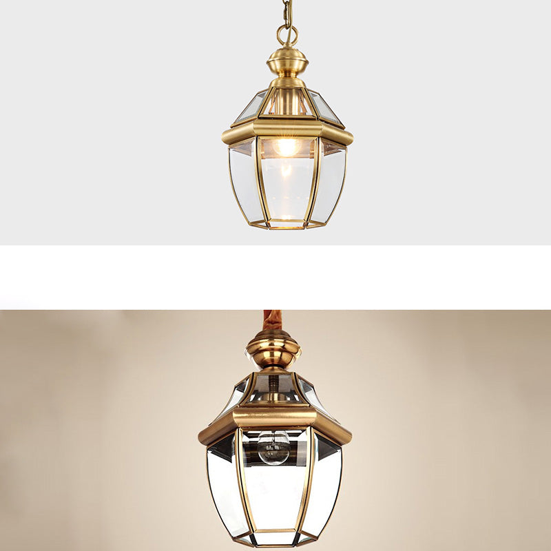 Modern Minimalist Oval Round Table Striped Copper Glass 1-Light Pendant Light For Bedroom