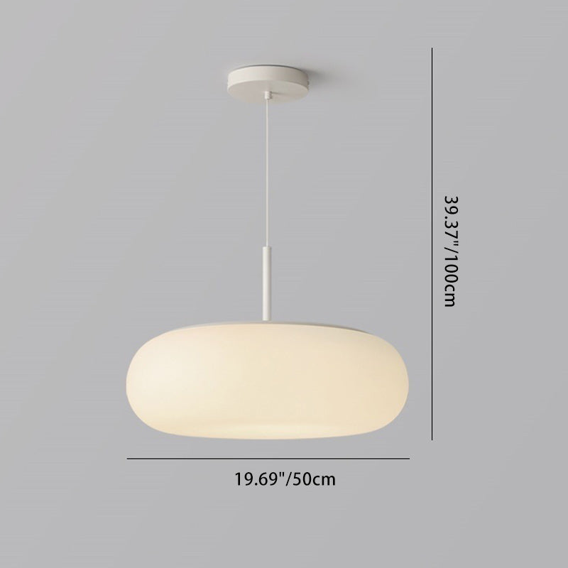 Lustre à LED contemporain scandinave ovale en fer et acrylique pour chambre à coucher 