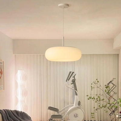 Lustre à LED contemporain scandinave ovale en fer et acrylique pour chambre à coucher 