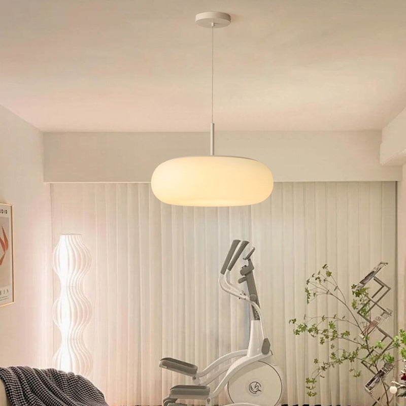Lustre à LED contemporain scandinave ovale en fer et acrylique pour chambre à coucher 