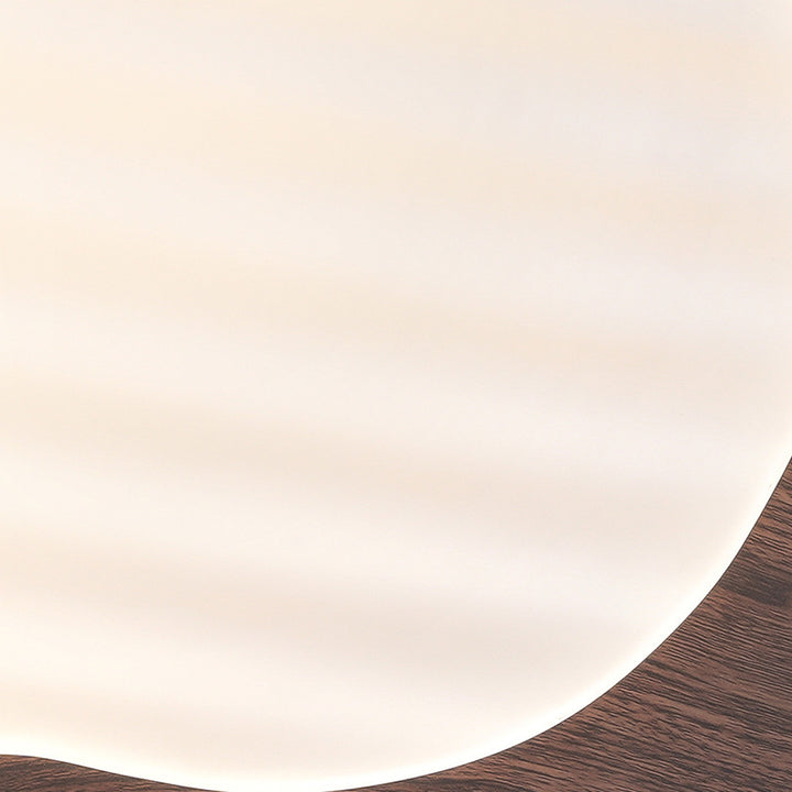 Traditional Vintage Pebble Woodgrain Hardware PVC LED Flush Mount Ceiling Light For Bedroom