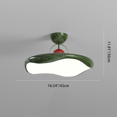 Plafonnier LED semi-affleurant moderne minimaliste à base de demi-cercle en arc ondulé rond en fer et acrylique pour chambre 