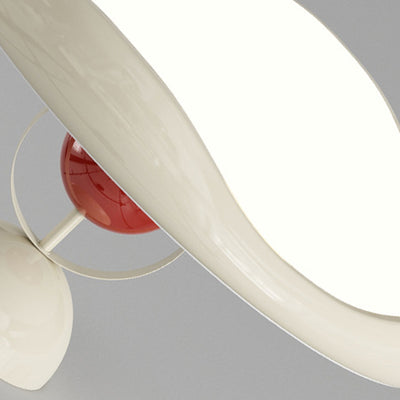 Plafonnier LED semi-affleurant moderne minimaliste à base de demi-cercle en arc ondulé rond en fer et acrylique pour chambre 