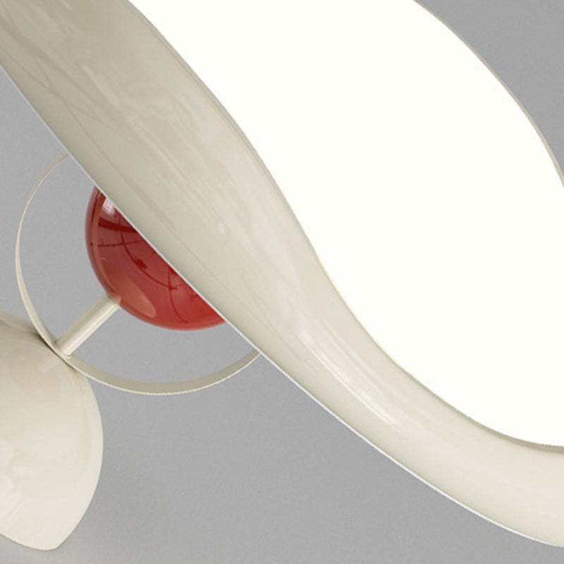 Plafonnier LED semi-affleurant moderne minimaliste à base de demi-cercle en arc ondulé rond en fer et acrylique pour chambre 