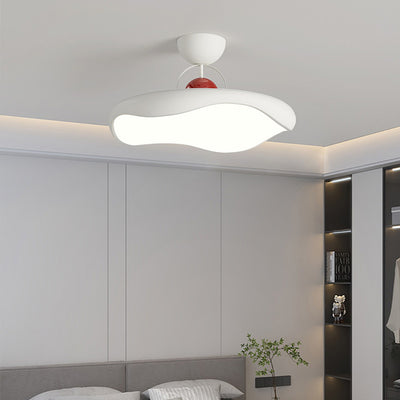 Plafonnier LED semi-affleurant moderne minimaliste à base de demi-cercle en arc ondulé rond en fer et acrylique pour chambre 