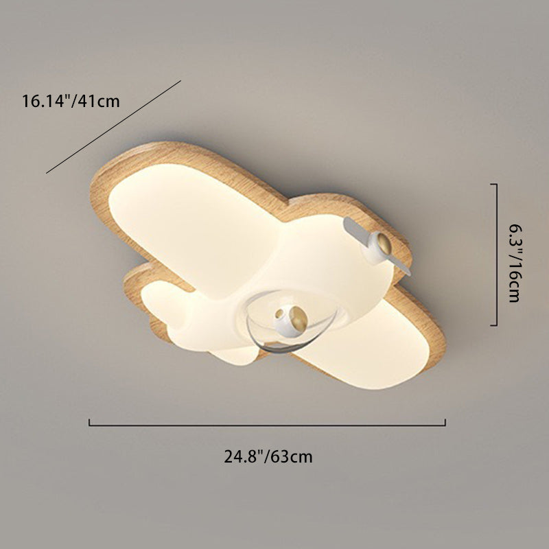 Luz de techo empotrada LED de goma contemporánea creativa de avión de dibujos animados para dormitorio 