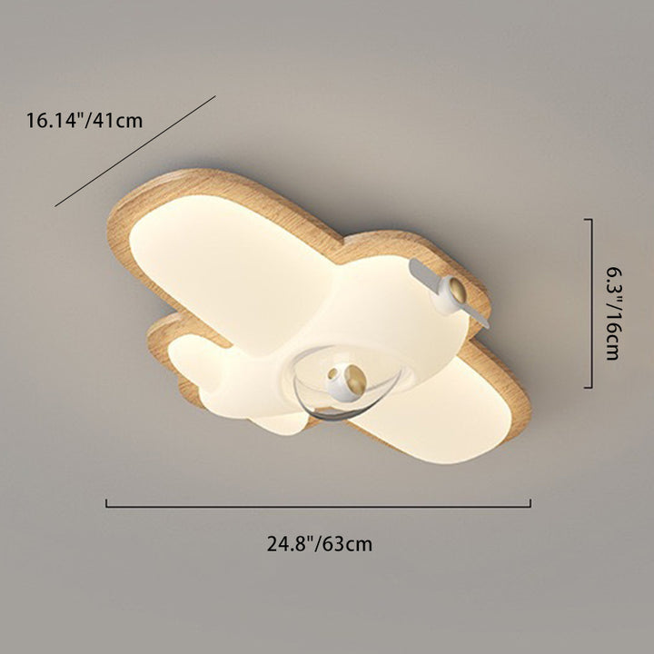 Luz de techo empotrada LED de goma contemporánea creativa de avión de dibujos animados para dormitorio 