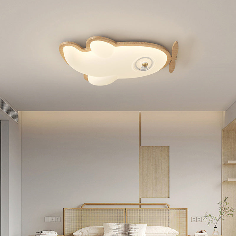 Luz de techo empotrada LED de goma contemporánea creativa de avión de dibujos animados para dormitorio 