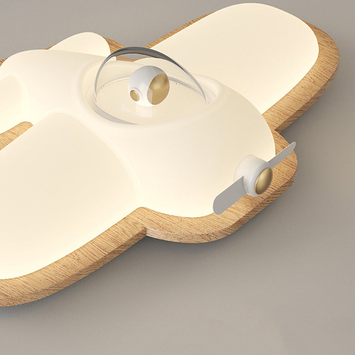 Luz de techo empotrada LED de goma contemporánea creativa de avión de dibujos animados para dormitorio 