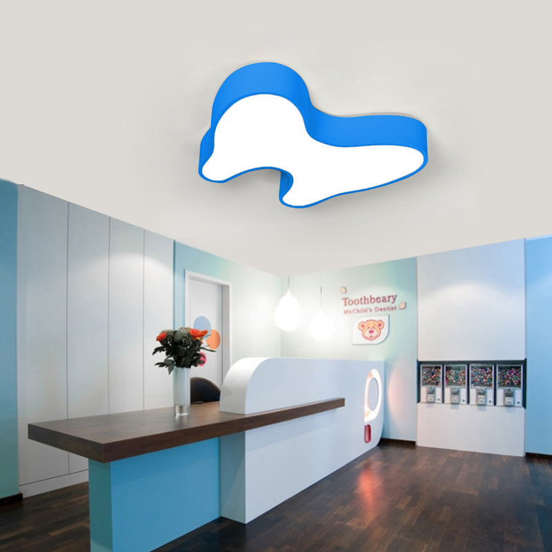 Lustre de plafond LED en acrylique avec fer à dents pour enfants créatif contemporain pour salon 