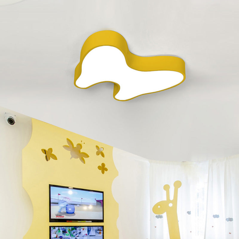 Lustre de plafond LED en acrylique avec fer à dents pour enfants créatif contemporain pour salon 