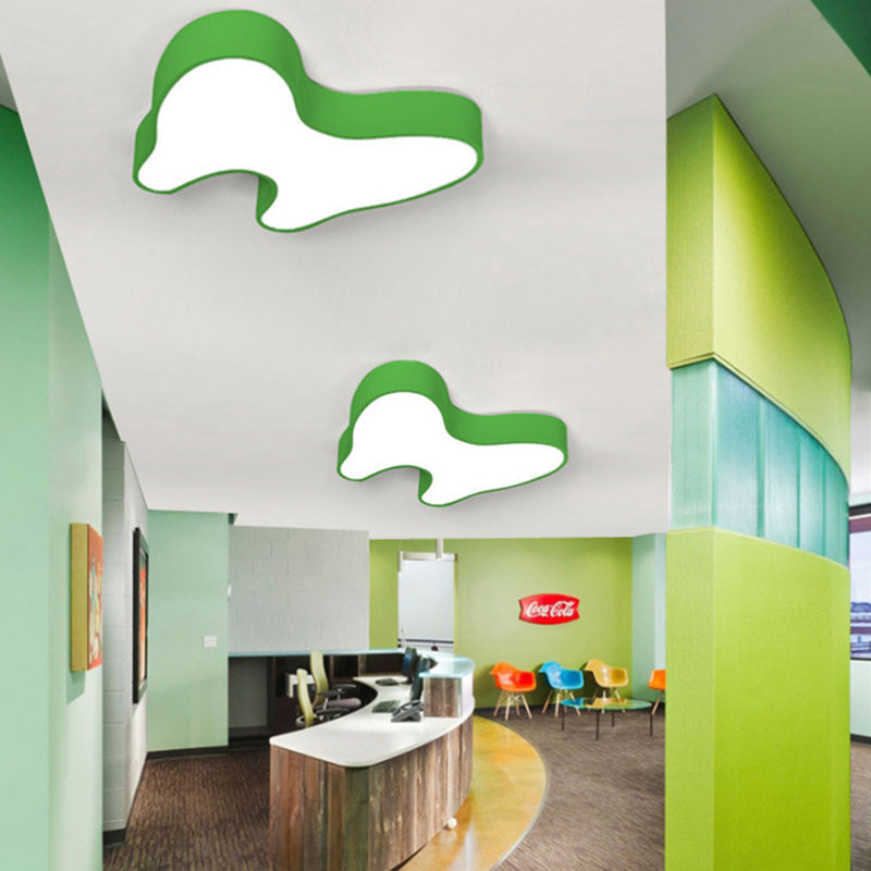 Lustre de plafond LED en acrylique avec fer à dents pour enfants créatif contemporain pour salon 