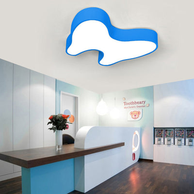Lustre de plafond LED en acrylique avec fer à dents pour enfants créatif contemporain pour salon 