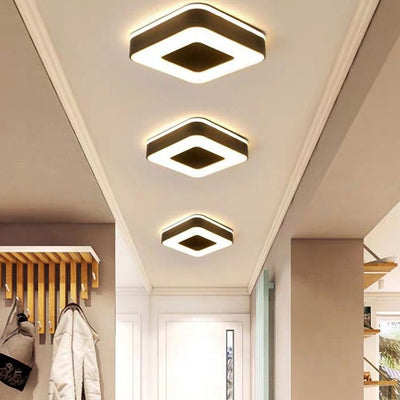 Plafonnier LED en fer acrylique creux cylindrique carré rond minimaliste moderne pour salon 