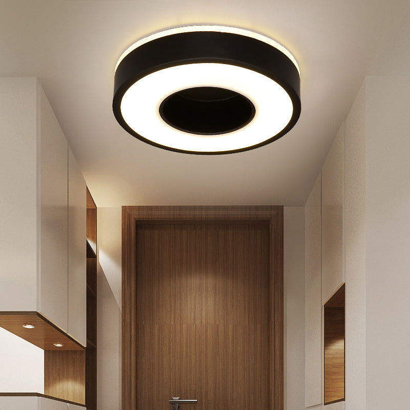 Plafonnier LED en fer acrylique creux cylindrique carré rond minimaliste moderne pour salon 