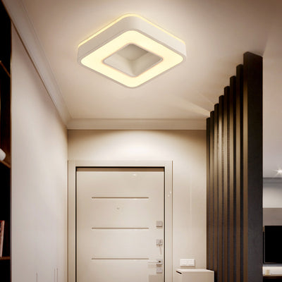 Plafonnier LED en fer acrylique creux cylindrique carré rond minimaliste moderne pour salon 