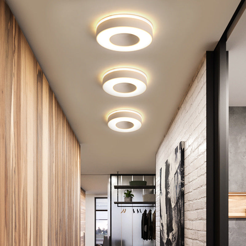 Luz de techo LED empotrada de hierro acrílico hueco cilíndrico cuadrado redondo minimalista moderno para sala de estar 