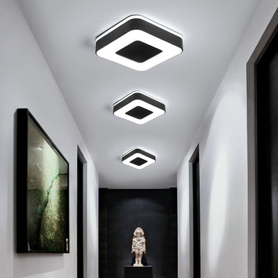 Plafonnier LED en fer acrylique creux cylindrique carré rond minimaliste moderne pour salon 
