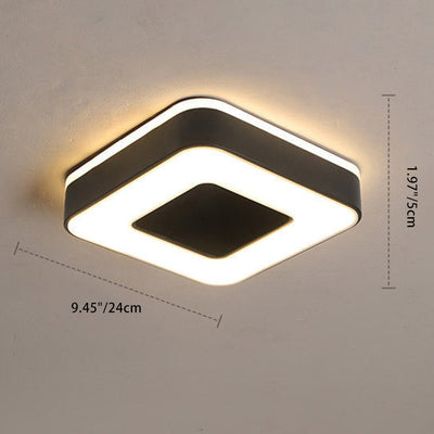 Plafonnier LED en fer acrylique creux cylindrique carré rond minimaliste moderne pour salon 