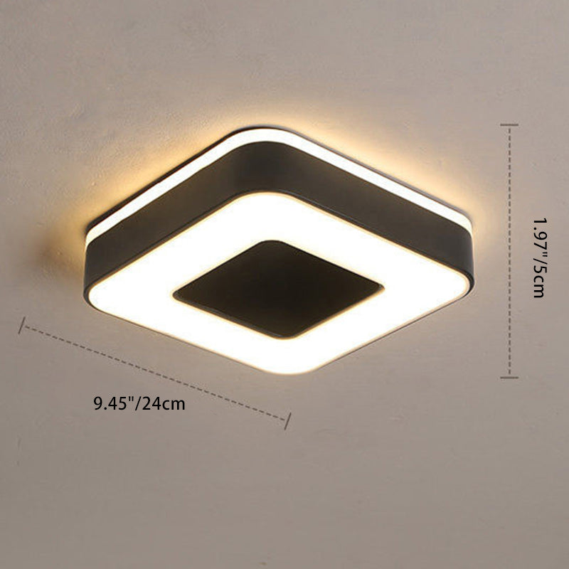 Plafonnier LED en fer acrylique creux cylindrique carré rond minimaliste moderne pour salon 