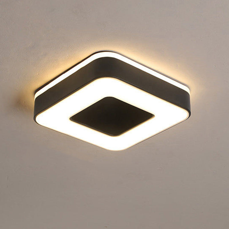 Plafonnier LED en fer acrylique creux cylindrique carré rond minimaliste moderne pour salon 
