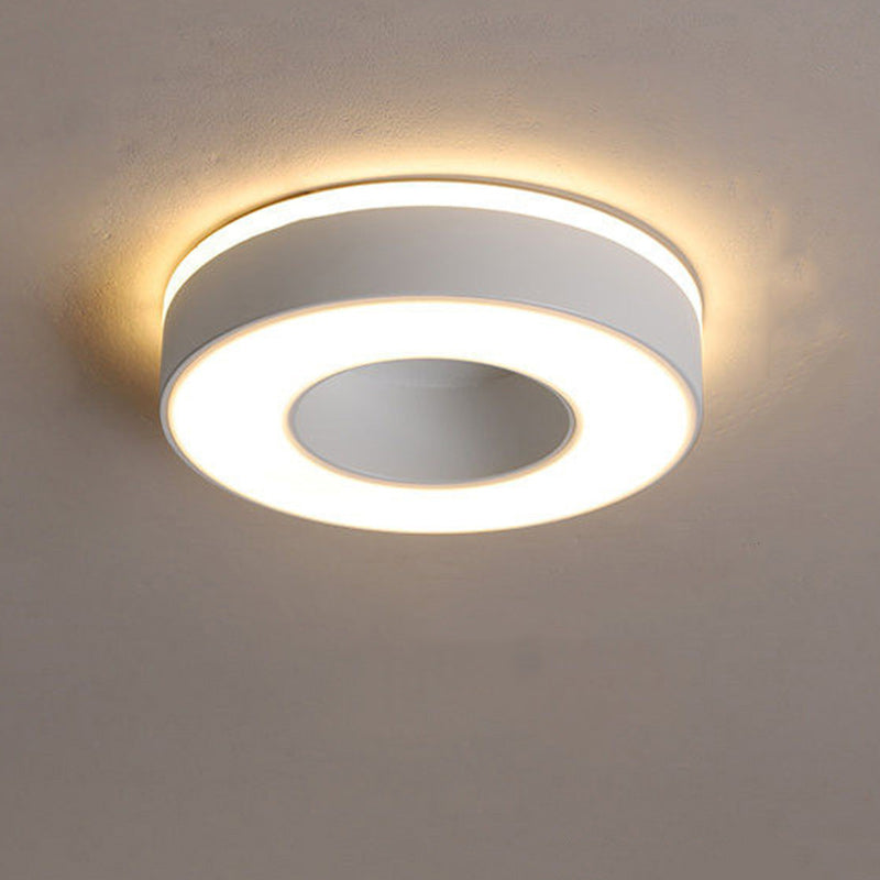 Plafonnier LED en fer acrylique creux cylindrique carré rond minimaliste moderne pour salon 