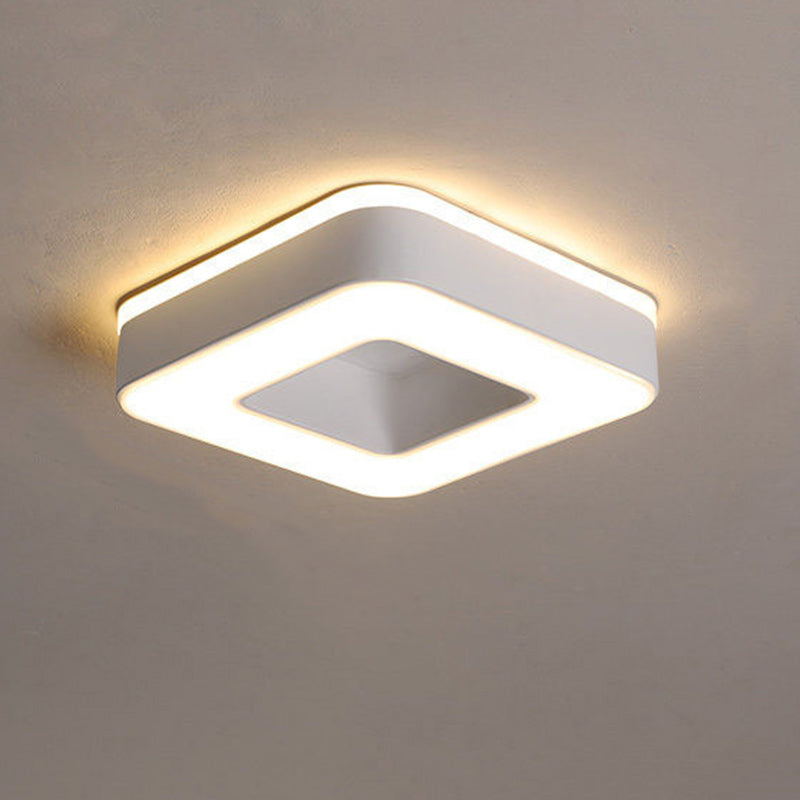 Plafonnier LED en fer acrylique creux cylindrique carré rond minimaliste moderne pour salon 