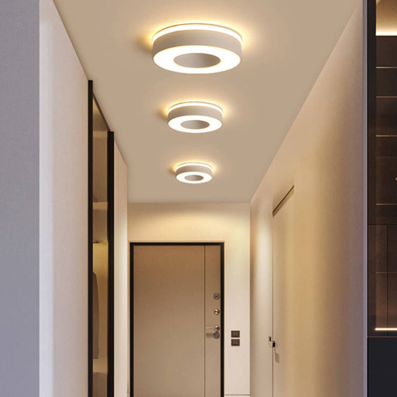 Plafonnier LED en fer acrylique creux cylindrique carré rond minimaliste moderne pour salon 