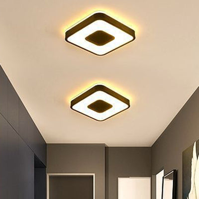Plafonnier LED en fer acrylique creux cylindrique carré rond minimaliste moderne pour salon 
