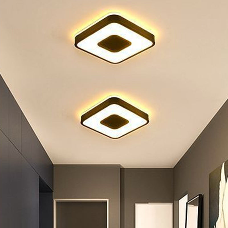 Plafonnier LED en fer acrylique creux cylindrique carré rond minimaliste moderne pour salon 