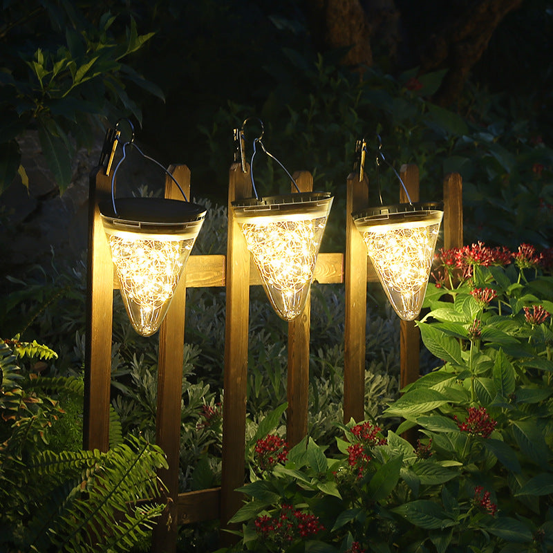 Moderne unbedeutende wasserdichte Solarkegel-mit Filigran geschmückte PC ABS LED Pendelleuchte für Garten 