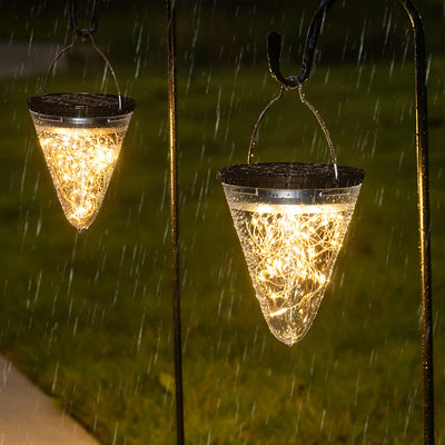 Moderne unbedeutende wasserdichte Solarkegel-mit Filigran geschmückte PC ABS LED Pendelleuchte für Garten 